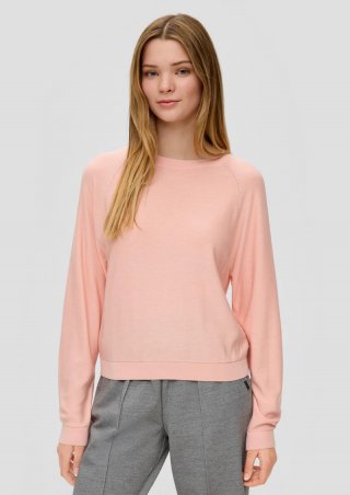 s.Oliver Feinstrickpullover aus Viskosemix - pfirsich