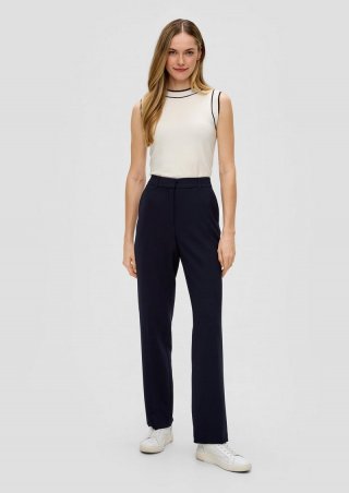 s.Oliver Straight-Leg-Hose aus Viskosemix - navy