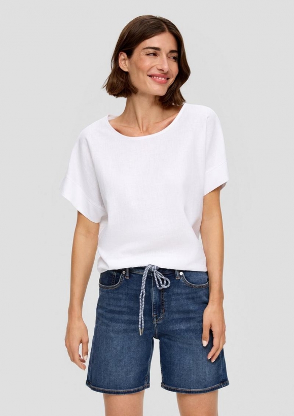 s.Oliver Jeans-Shorts Franciz / Mid Rise / Tapered Leg / mit Waschung - dunkelblau