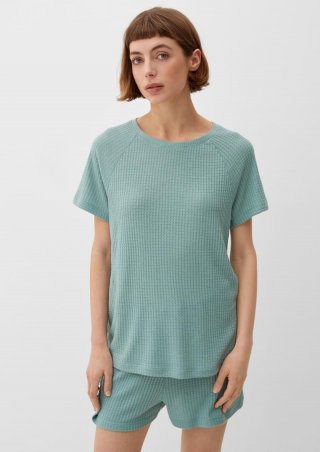 s.Oliver Nachtshirt in Waffelpiqué-Struktur - ozeangrün