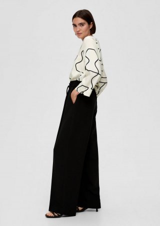 s.Oliver Regular: Stoffhose mit Ziernaht - schwarz