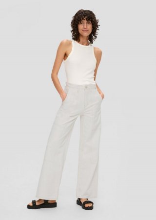 s.Oliver Jeans Suri / Regular Fit / High Rise / Wide Leg - ecru