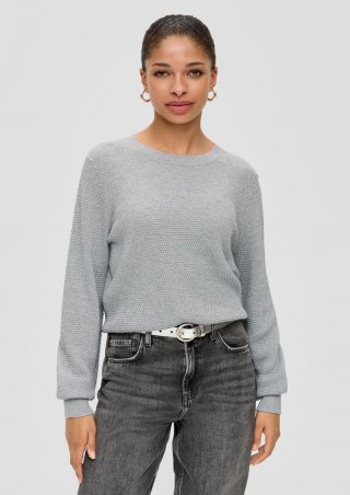 s.Oliver Feinstrickpullover mit Glitzergarn - grau meliert