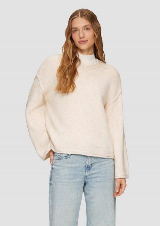 s.Oliver Strickpullover mit weiten Ärmeln im Relaxed Fit - beige