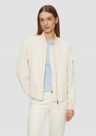 s.Oliver Blouson im Relaxed Fit mit Rippbündchen - beige