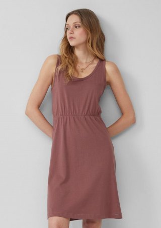 s.Oliver Kurzes Jerseykleid aus Baumwolle - aubergine