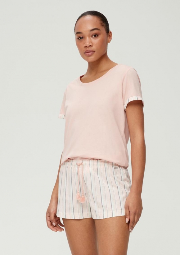 s.Oliver Pyjama-Short mit Allover-Print - pfirsich