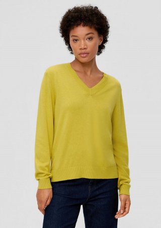 s.Oliver Strickpullover aus Viskosemix - gelb