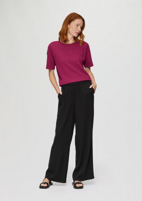 s.Oliver Lyocellhose mit weitem Bein - schwarz