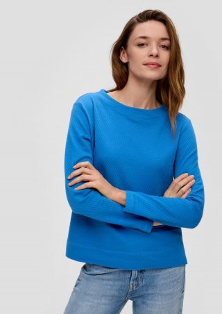 s.Oliver Sweatshirt mit Dobby-Struktur - royalblau