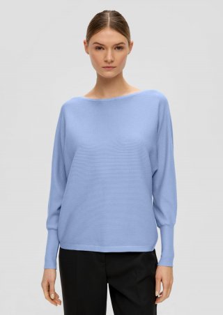s.Oliver Strickpullover mit Musterstruktur - hellblau