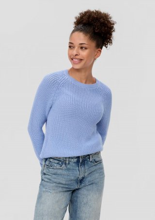 s.Oliver Strickpullover aus Baumwollmix - himmelblau