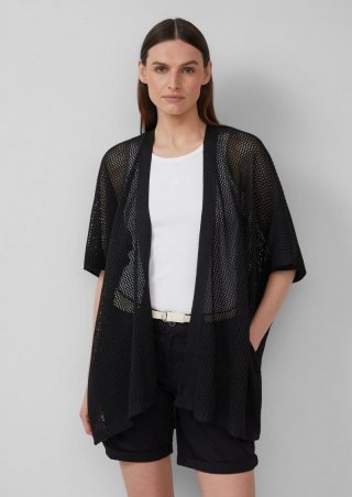 s.Oliver Leichter Strickponcho - schwarz
