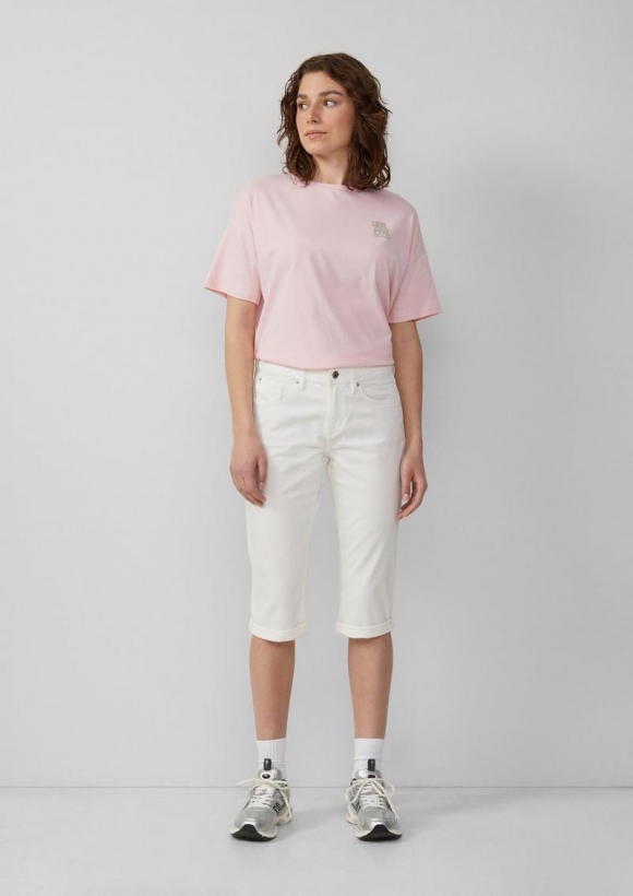 s.Oliver Jeans Catie /Slim Fit / Mid Rise / Capri Length - ecru