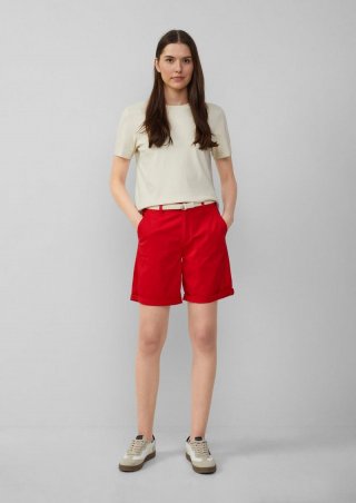 s.Oliver Shorts mit geflochtenem Gürtel und Garment Dye - rot