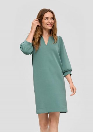 s.Oliver Softshell-Kleid mit V-Ausschnitt - minze