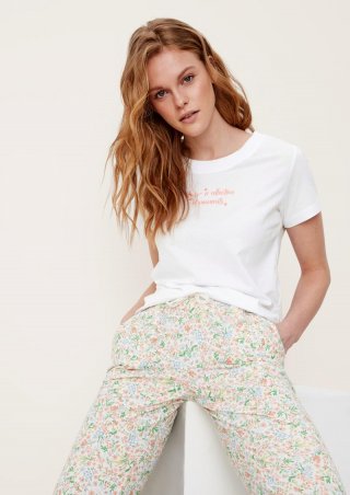 s.Oliver T-Shirt mit Frontprint - creme