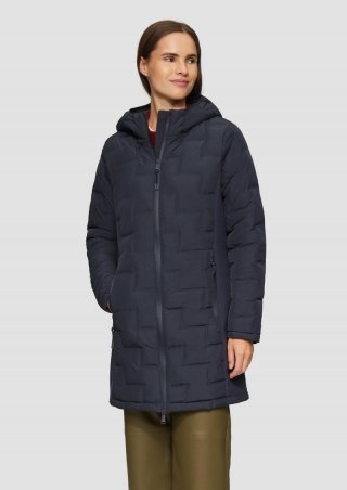 s.Oliver Wattierter Mantel im Fabricmix - navy