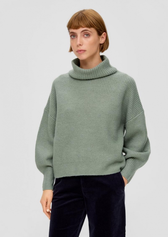s.Oliver Oversized Strickpullover - salbeigrün