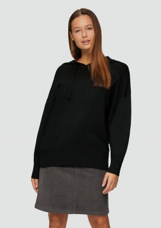 s.Oliver Oversized Strickpullover aus Viskosemix - schwarz
