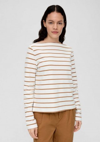 s.Oliver Longsleeve aus Baumwollstretch - sandstein