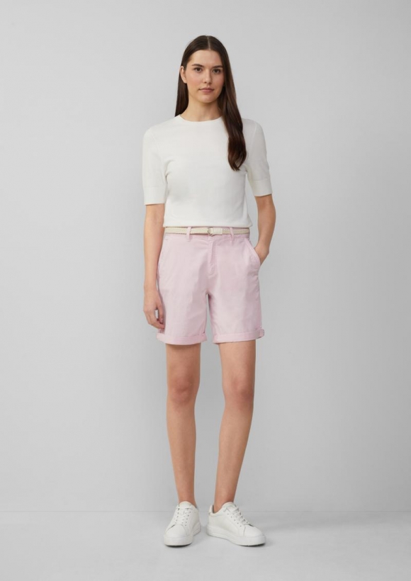 s.Oliver Shorts mit geflochtenem Gürtel und Garment Dye - zartrosa