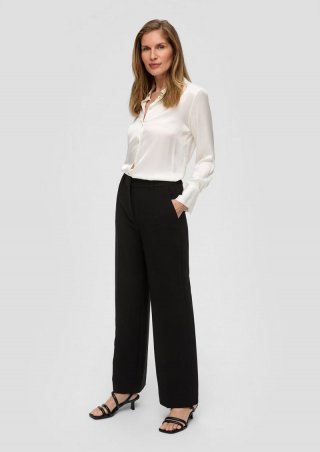 s.Oliver Hose mit Wide Leg - schwarz