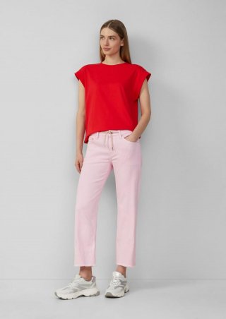 s.Oliver Cropped-Jeans Karolin / Regular Fit / Mid Rise / Straight Leg / offener Saum - zartrosa