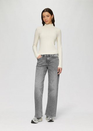 s.Oliver Jeans Catie / Slim Fit / Mid Rise / Wide Leg / Superstretch - steingrau