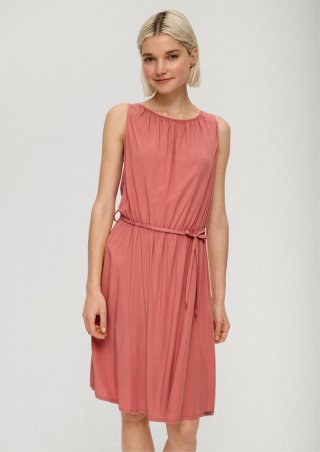 s.Oliver Viskosekleid mit Raffung - papaya