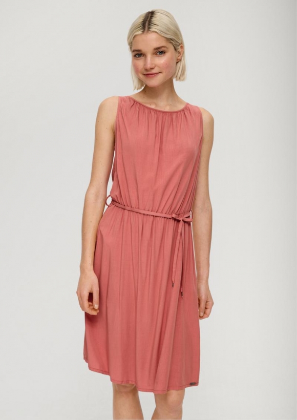 s.Oliver Viskosekleid mit Raffung - papaya