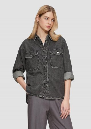 s.Oliver Denim-Overshirt - schwarz
