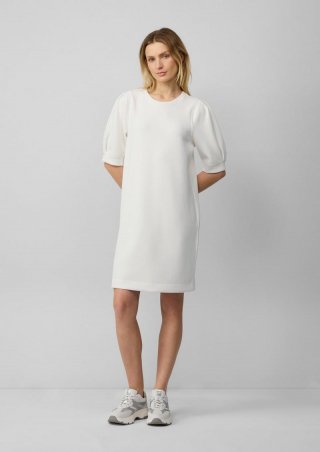 s.Oliver Kurzes Scuba-Kleid mit Puffärmeln - creme