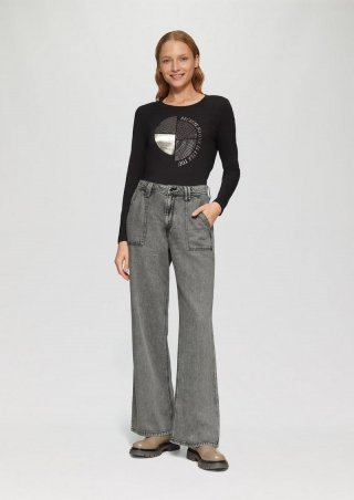 s.Oliver Jeans Suri / Regular Fit / High Rise / Wide Leg - grau meliert