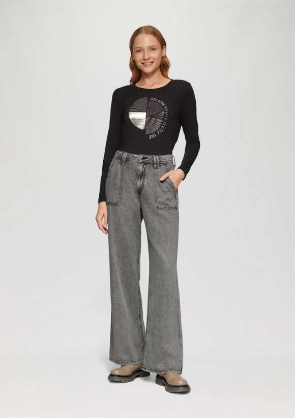 s.Oliver Jeans Suri / Regular Fit / High Rise / Wide Leg - grau meliert