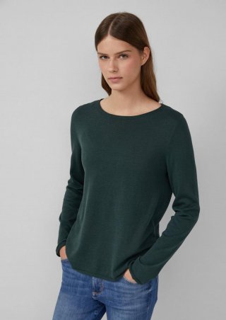 s.Oliver Weicher Feinstrickpullover mit Rollkanten - petrol