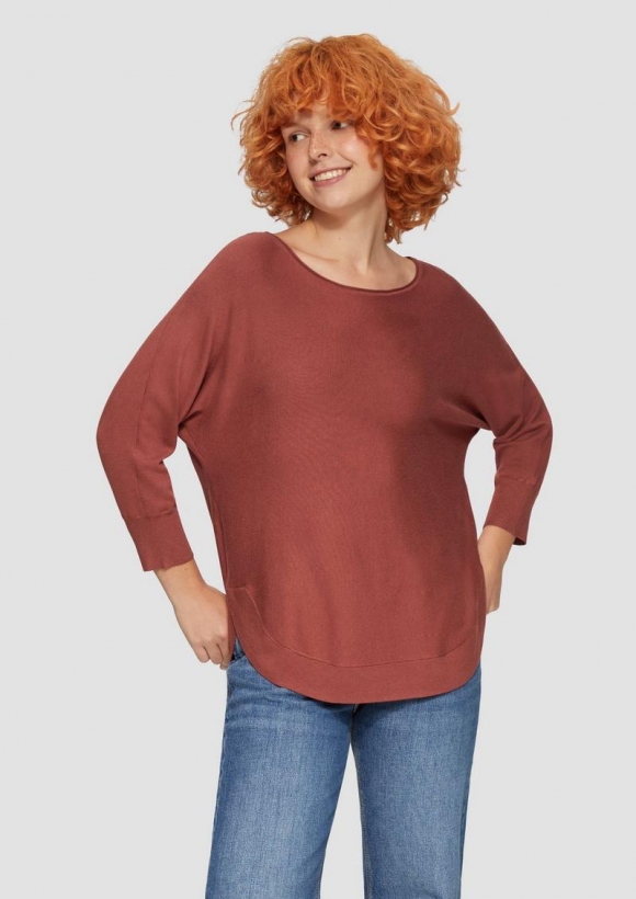 s.Oliver Viskosemix-Pullover mit Fledermausärmeln - bordeaux