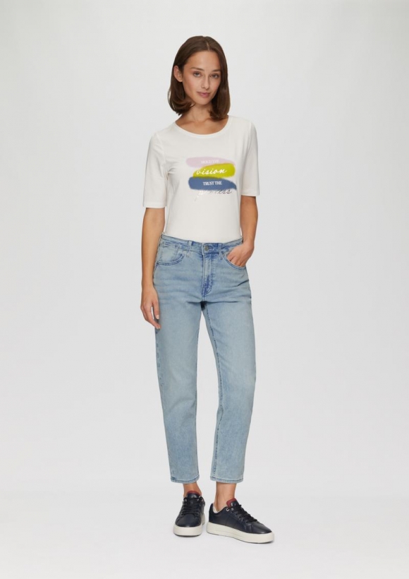 s.Oliver Ankle-Jeans Franciz / Slim Boyfriend / Mid Rise / Tapered Leg - blau