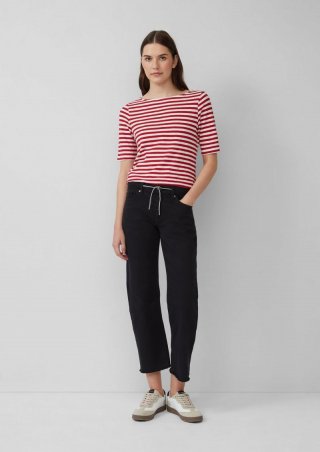 s.Oliver Cropped-Jeans Karolin / Regular Fit / Mid Rise / Straight Leg / offener Saum - schwarz