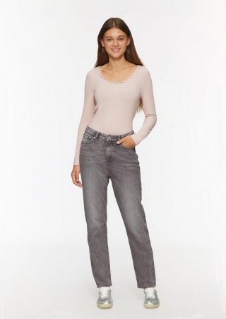 s.Oliver Jeans Tizie / Slim Fit / High Rise / Tapered Leg / Inch Sizes - grau meliert