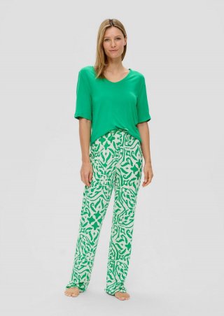 s.Oliver Pyjama-Set mit langer Hose - grün
