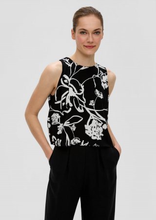 s.Oliver Jumpsuit aus Crêpe - schwarz