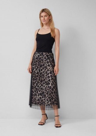 s.Oliver Mesh-Rock mit Leo-Muster - grau