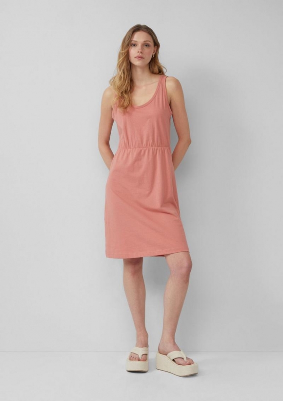 s.Oliver Kurzes Jerseykleid aus Baumwolle - papaya