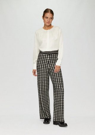 s.Oliver Strickhose mit Karo-Muster - schwarz