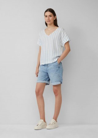 s.Oliver Bermuda-Jeans / Relaxed Fit / High Rise / Barrel Leg - hellblau