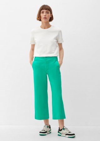 s.Oliver Regular: Culotte mit High Rise-Bund - smaragd