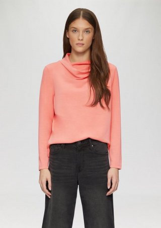 s.Oliver Scuba-Sweatshirt mit Wasserfallkragen - himbeere