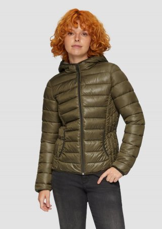 s.Oliver Leicht wattierte Steppjacke mit Kapuze - olivgrün