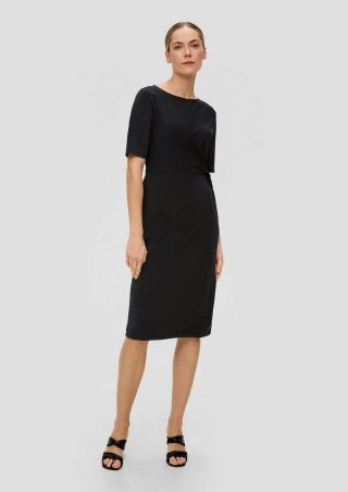 s.Oliver Midikleid mit All-over-Print - schwarz